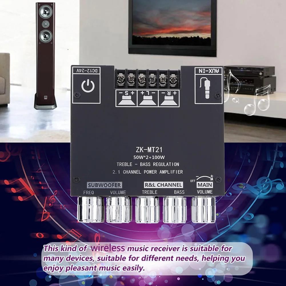 MT21 TB21 Subwoofer Digital Power Amplifier Board 2.1/2.0 Channel Bluetooth 5.0/5.1 Audio Stereo Amplifier Board Bass AMP AUX