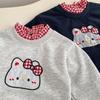 Ka You Dou Girls' Plaid Faux Two-Piece Sweatshirt & Pants Set