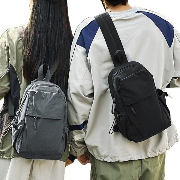 Schoolbag Multifunctional Breast Bag New Men's and Women's Travel Versatile Solid Color Shoulder Bag Dual-purpose Backpack Crossbody Bag