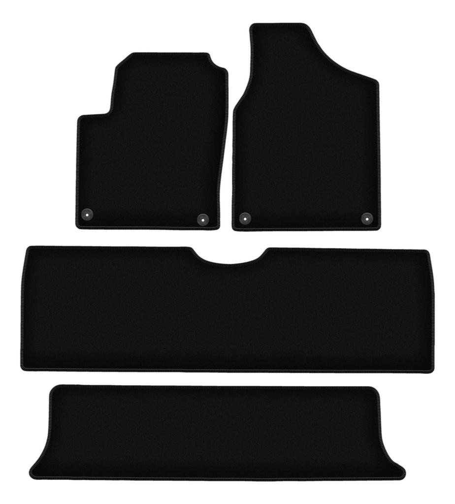 BASIC Black Velour Floor Mats For: Volkswagen Sharan I Minivan (1995-2010)
