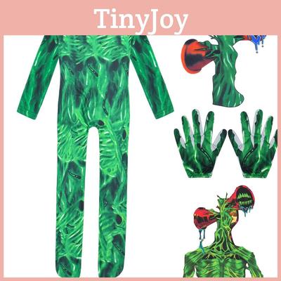 Halloween Sirenenkopf Horror Outfit Medium Cosplay Kostüm Overall Maske Handschuhe