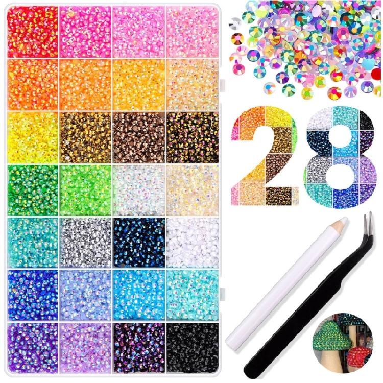 Fashion Art Rhinestones Set With 6 Different Styles Temperature Resistant Flat Back Items For Fabric Projects