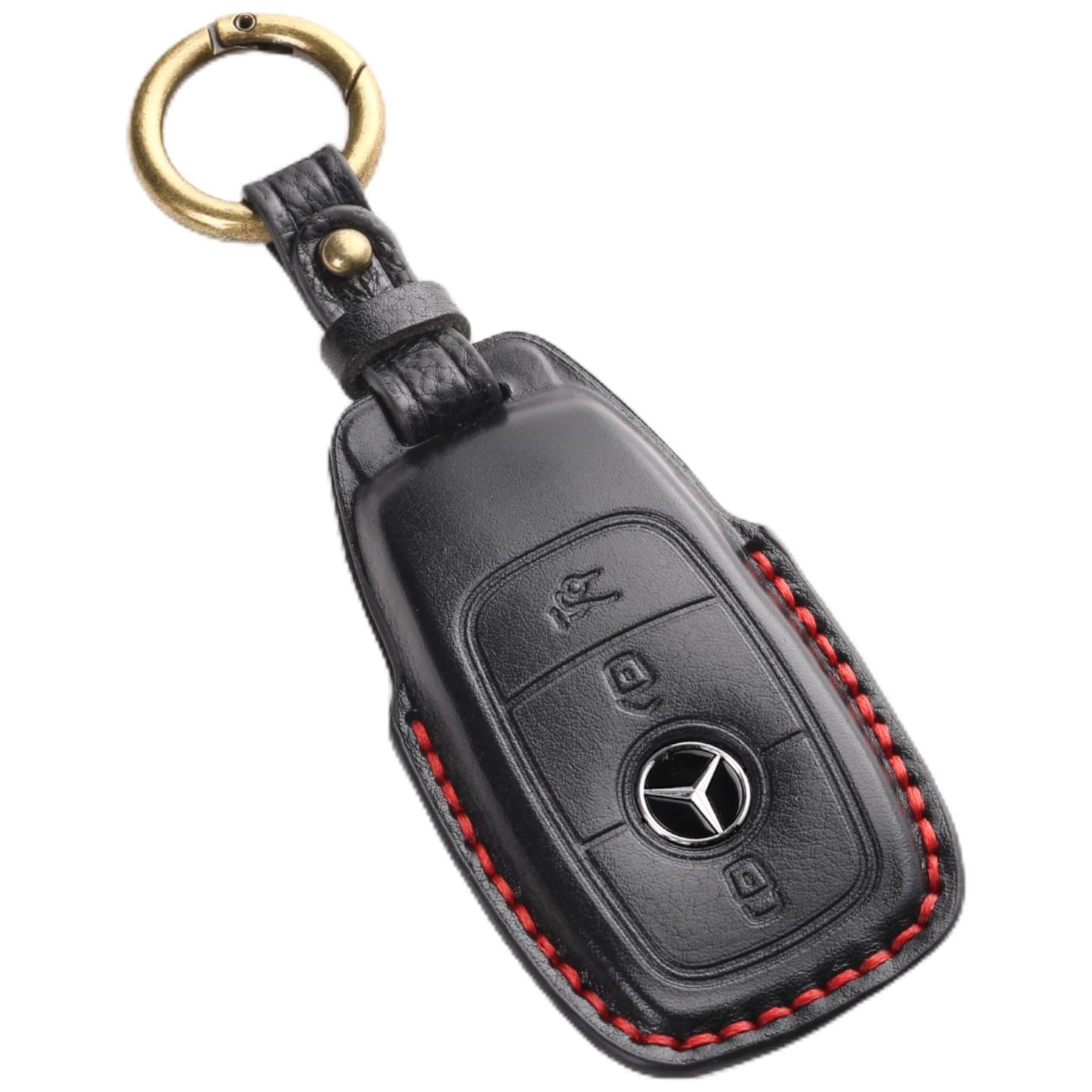 

smasol Smart Key Genuine Leather Key Luxury Compatible with and Accessory Luxury Case, Cover, Design, Mercedes-Benz A-Class, B-Class, C-Class,