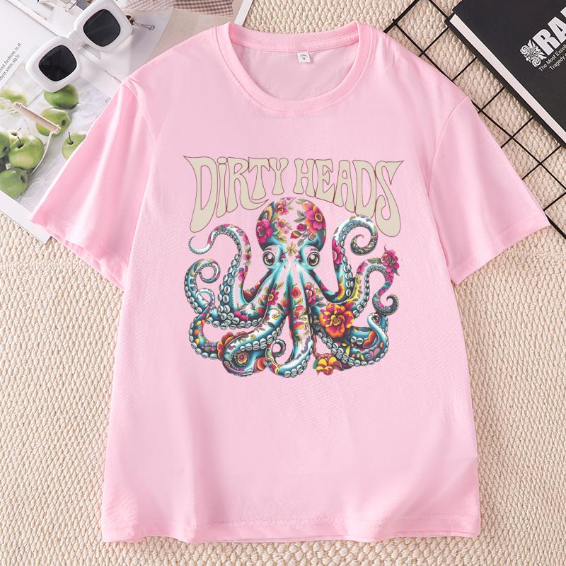 Dirty Heads Octopus TShirt Unisex Unisex Cotton Round Neck Printed Tshirt Casual ShortSleeve T Shirt Comfortable Clothing