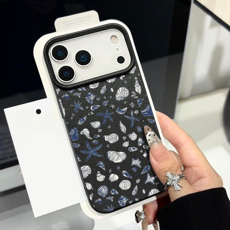 Colorful Ocean Park Phone Case For iPhone 17 16 Pro Max Luxury Leather Texture Matte Silicone Cover For iPhone 15 14 13 Pro Max 11 16e 17e