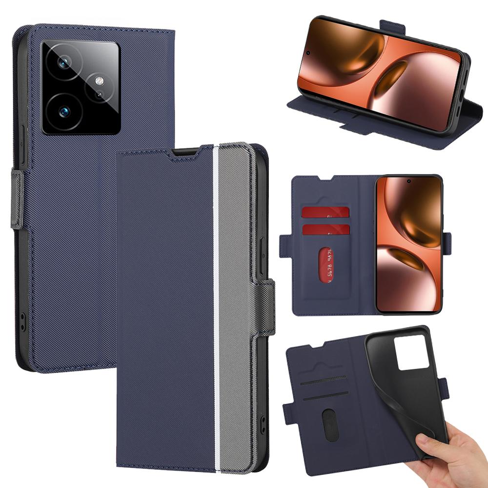For Realme GT 7 5G Case Card Holder Twill Texture Leather Phone Cover