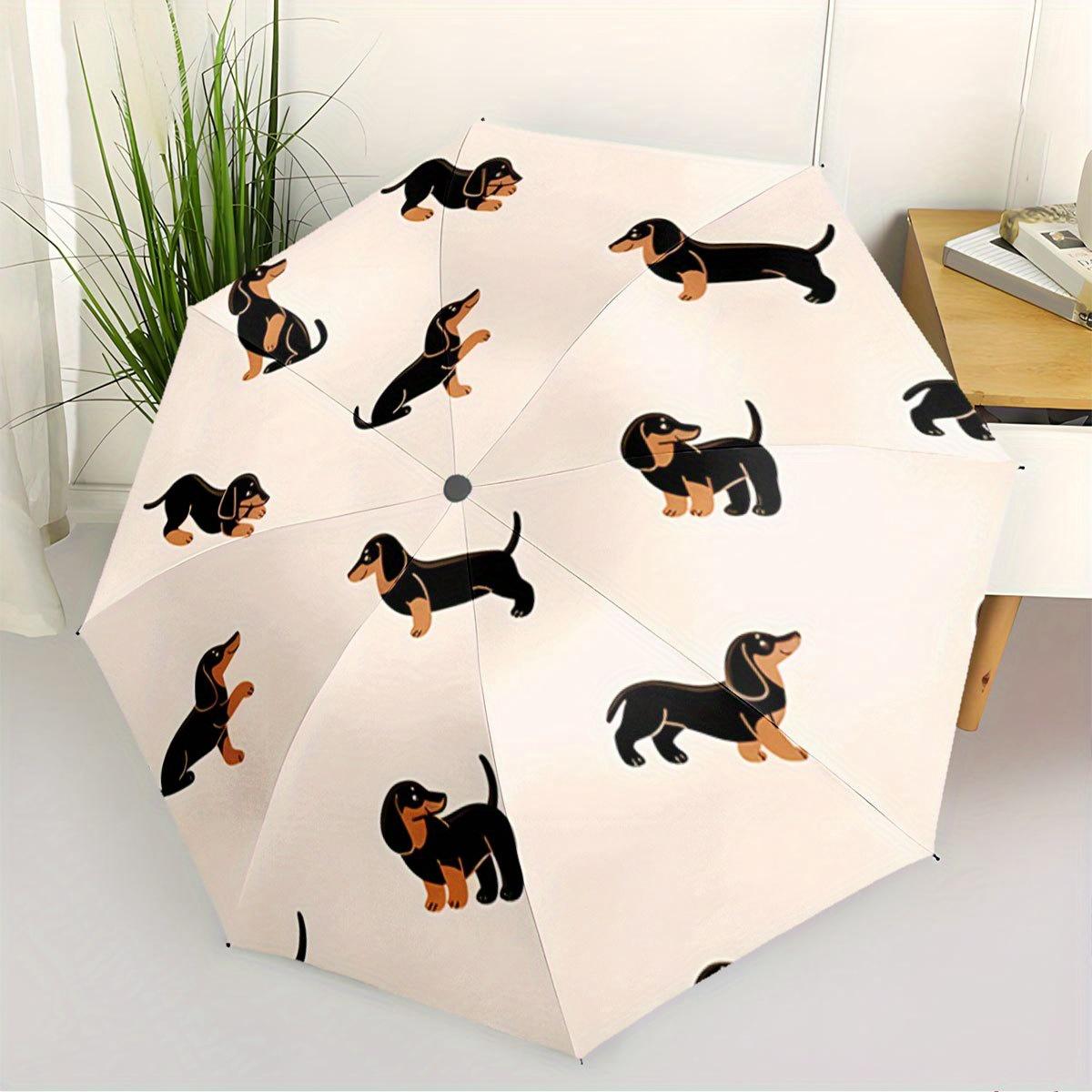 Folding umbrella Dachshund pattern umbrella Creative portable folding umbrella, suitable l holiday gifts