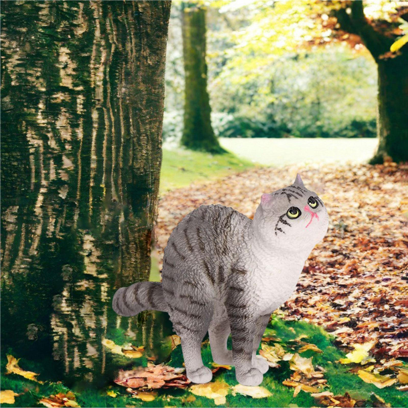 

Cat Garden Ornament for Lawn Use, Creative Figure Patio And Balcony сірий колір