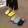 Baotou Mesh Knitted Baotou Half Slippers Women's Outer Wear Soft Bottom 2025 Spring New French Retro Casual Versatile