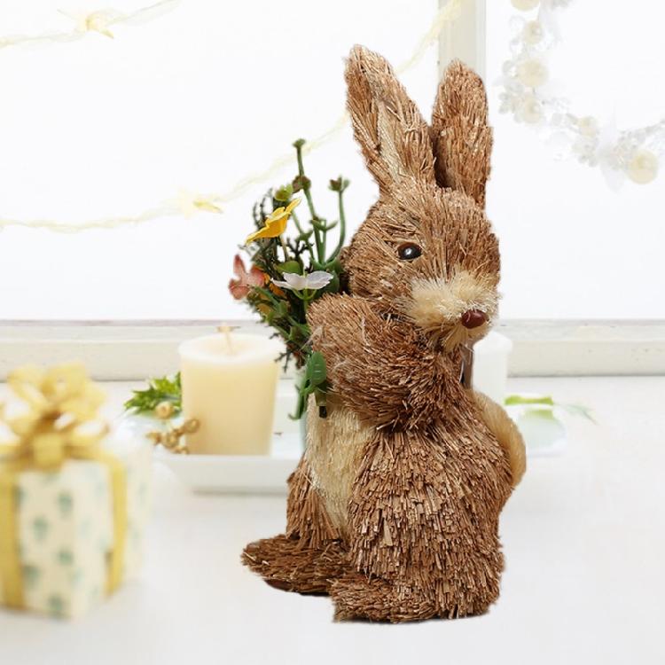 Handgefertigte Strohhasen Dekorationen Perfekt für Osterfeier Frühling Heimdekorationen Auslage