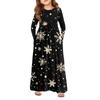 Girls' Maxi Dress - Long Sleeve Pocket Dress Christmas Day
