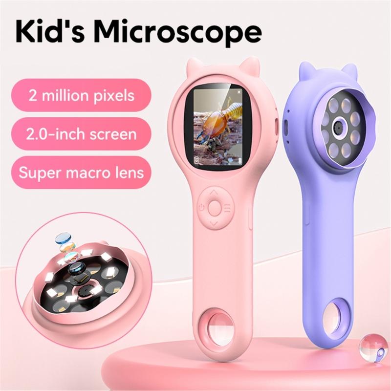 Educational Microscope for Kids Digital Magnifiers with 200x Zoom and 8G Memory Card Perfectly Gift for Children
