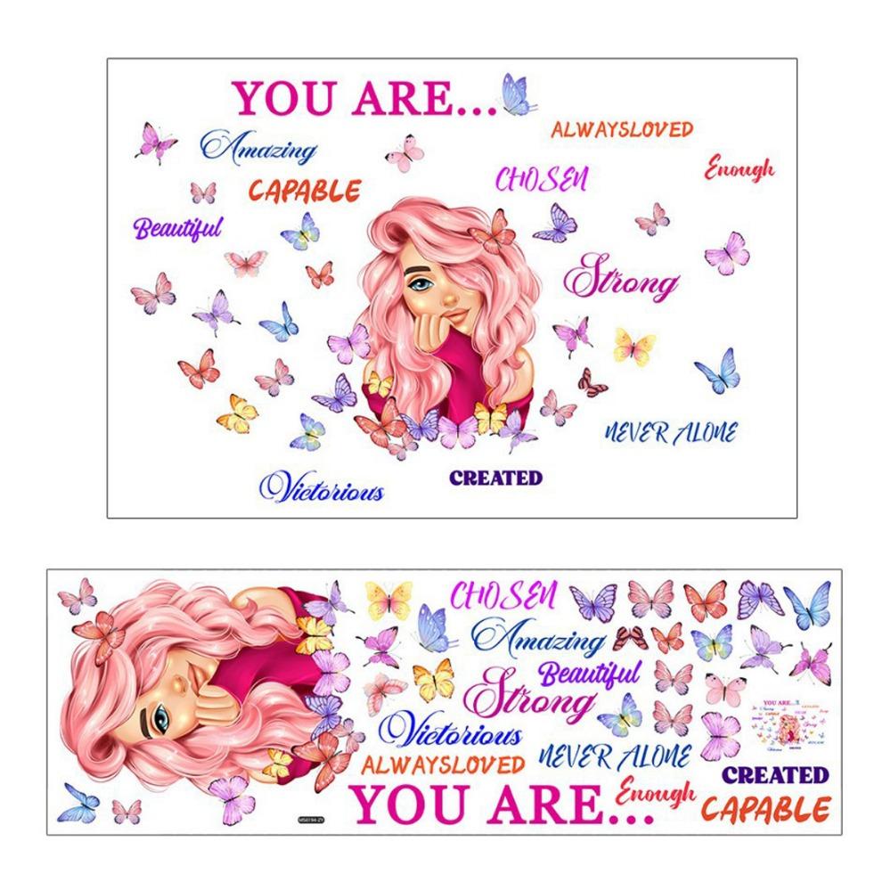 Cartoon Girl Wall Stickers Multicolor Wall Decorative Sticker Creative Wall Decal  Girl Bedroom