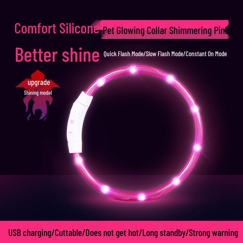 Rechargeable LED Glowing Collar for Dogs and Cats - Nighttime Safety Necklace