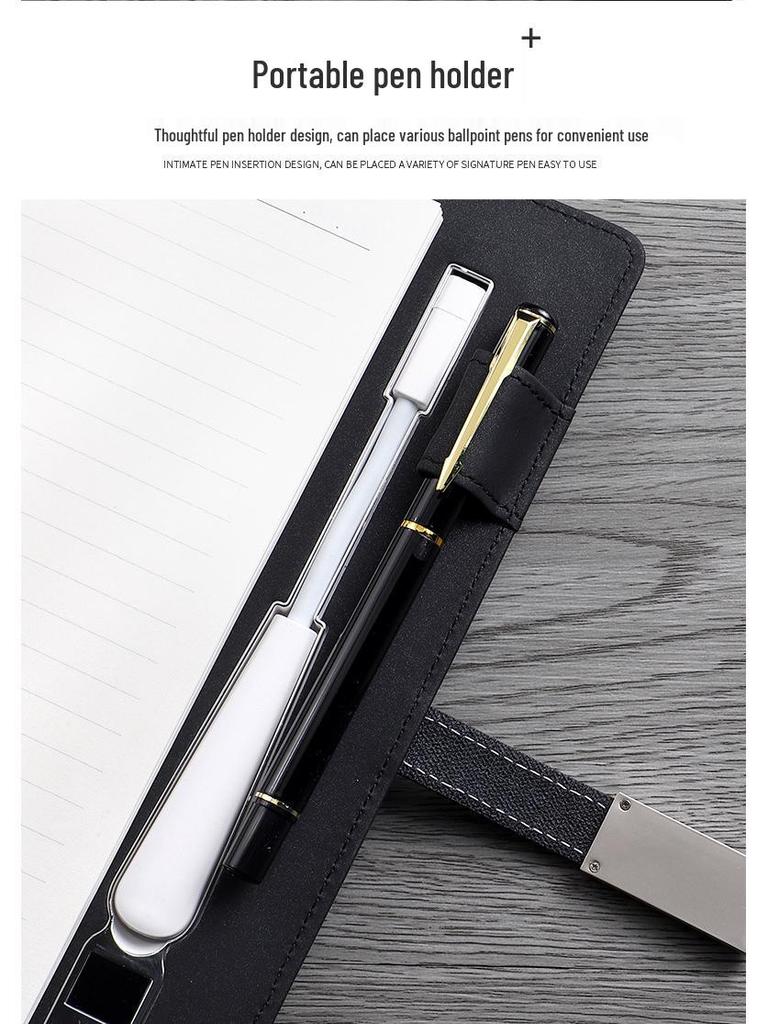Wireless Charging Table Lamp & A5 Loose-Leaf Power Bank Notepad - Custom Business Gift