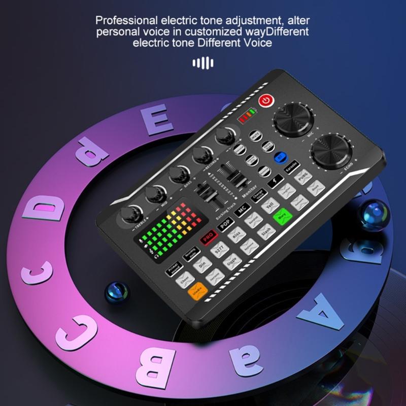 SF666 Condenser Microphone With F998 Auditory Mixer Sound Card For Clear Auditory In Podcasts And Music Production