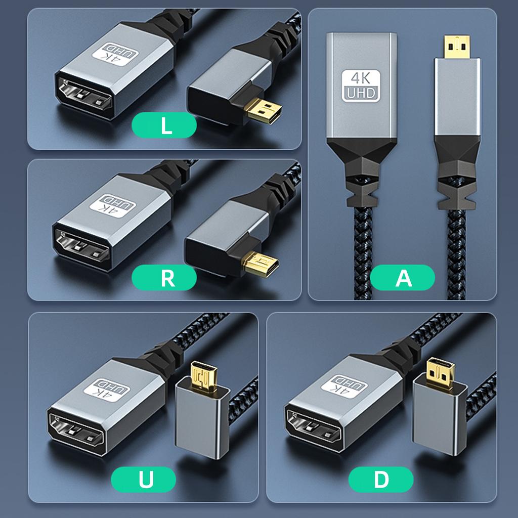 4K60hz Video Cord Micro HDMI to HDMI Cable 3840x2160P for Video Streaming Line Extension 3840x2160P
