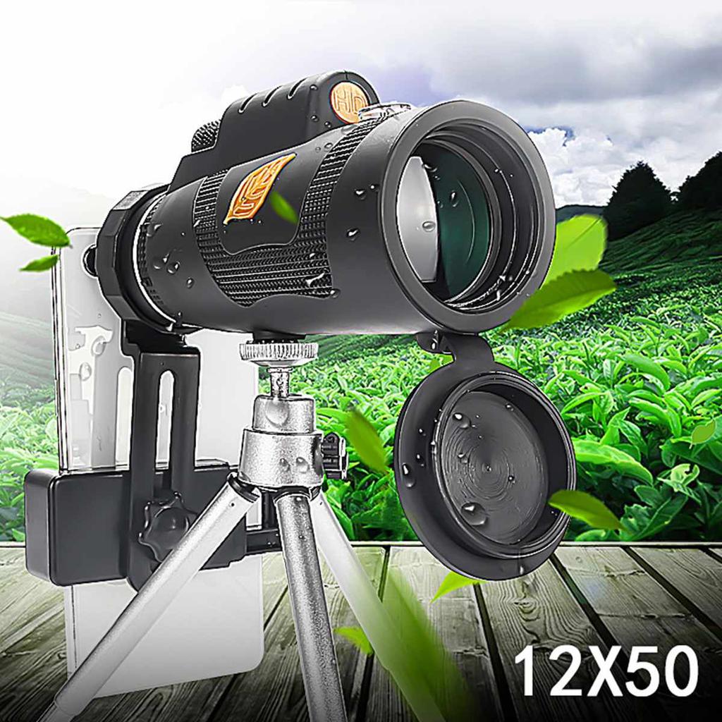 12x50 Hd Monocular Telescope Connectable To Smartphone For Photography Portable For Hiking Traveling And Birdwatching Telescope