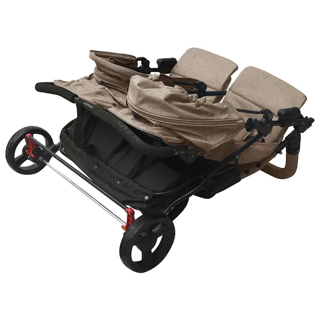 Twin Stroller Taupe Steel