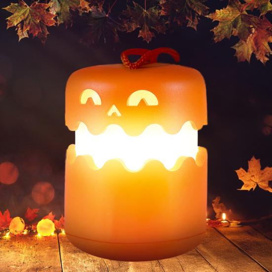 Yousheng Portable Halloween Pumpkin Lights with Lanyard LED Battery Operated Collapsible Pumpkin Lantern Mini Outdoor Camping Light for Halloween