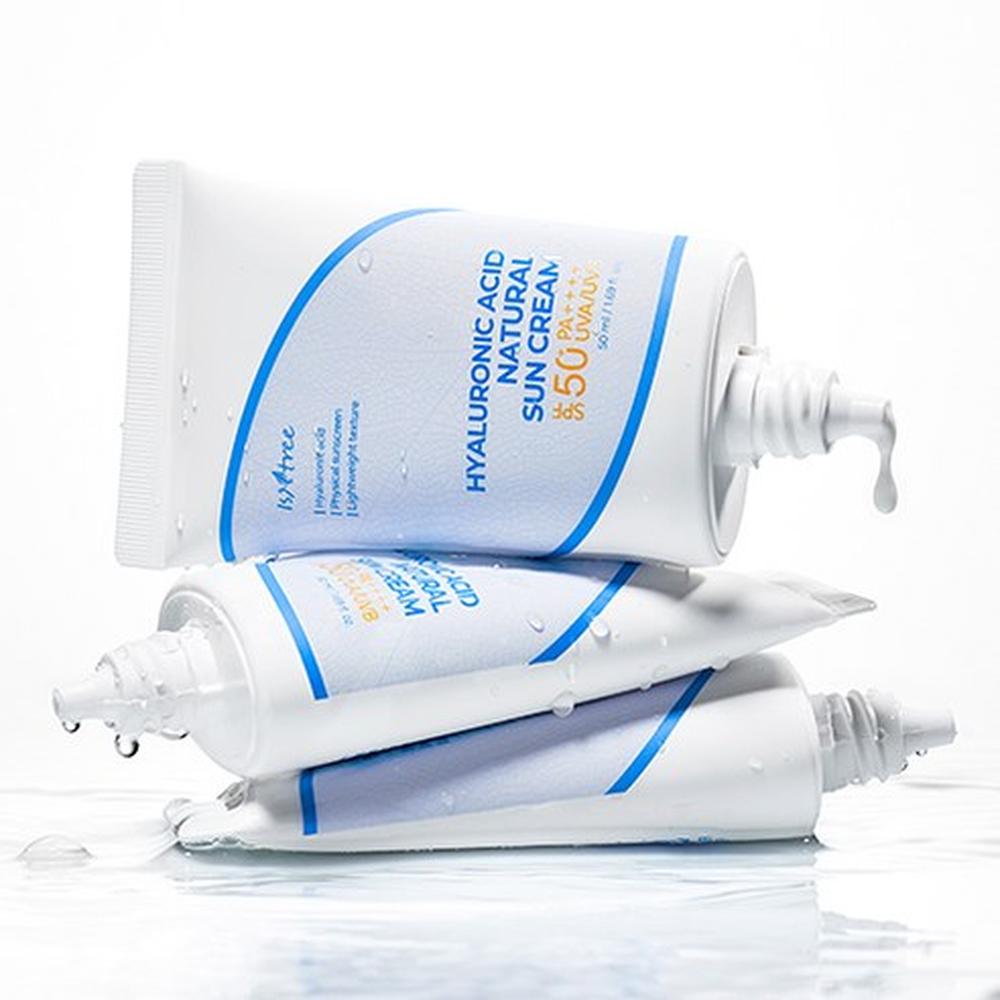 ISNTREE Hyaluronic Acid Natural Sunscreen SPF50+ PA++++ 50ml - UV Shield Protect Hydrate, Korean