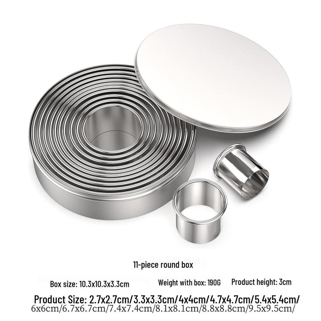 Stainless Steel Dumpling/Tart Skin Cutter & Mousse/Donut Baking Mold Set.