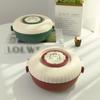 Compartments Salad Box Double Layer Food  Storage Container Portable Round Lunch Box  School