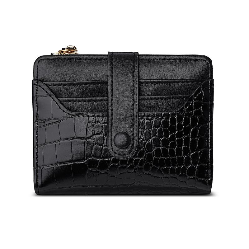 Women's Crocodile Pattern Macaron Short Wallet with Multi-card Slots – Versatile Daily Style