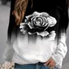 Plus Size Women's Autumn and Winter Clothing for Women, Floral Print Pullover Sweatshirts, Casual Long Sleeve Crew Neck Sweatshirts