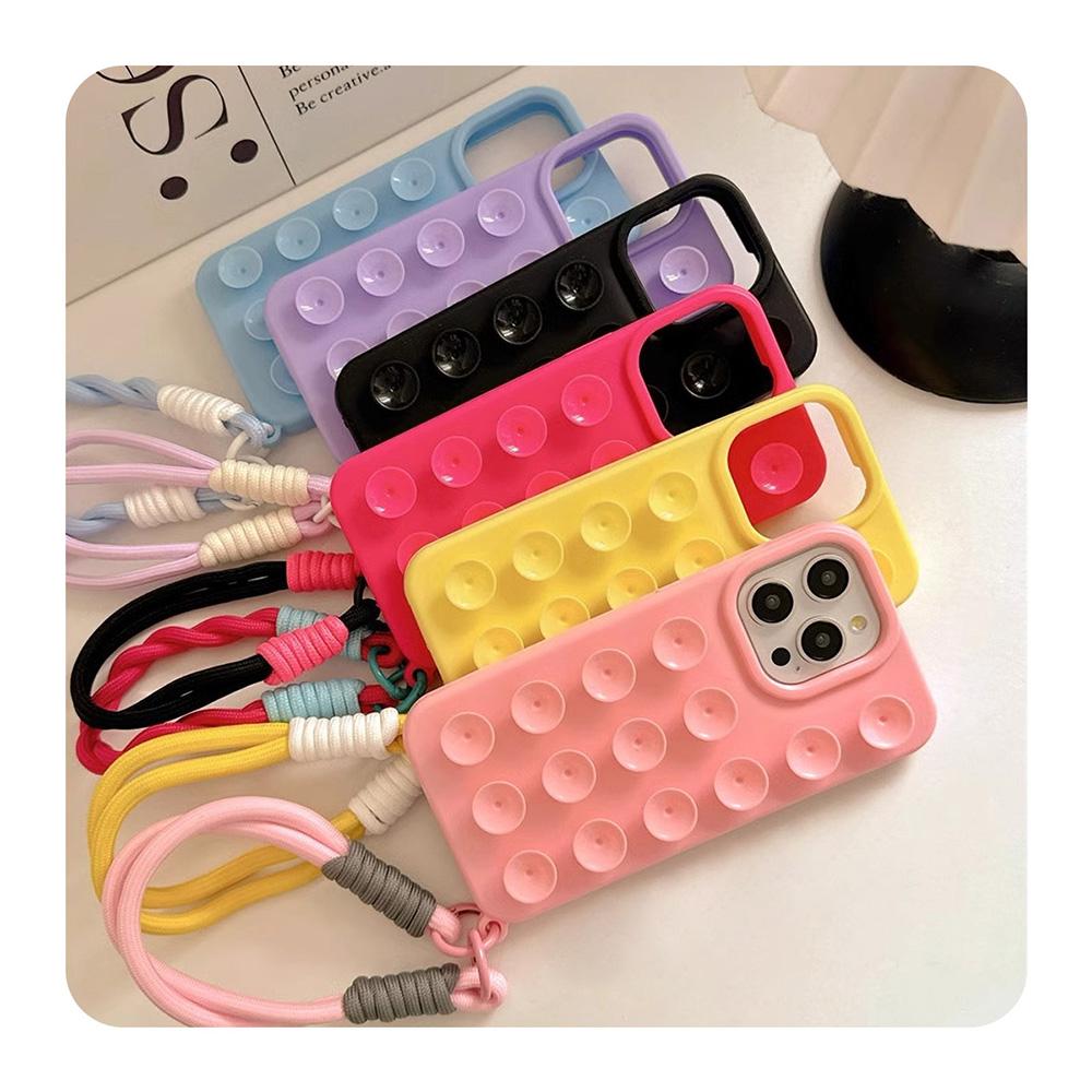 Phone Case For iPhone 16 11 15 Pro Max 14 Plus 12 13 Pro 7 8 Plus XR X XS SE2 3D Suction Cup Airbag Transparent Shockproof Cover