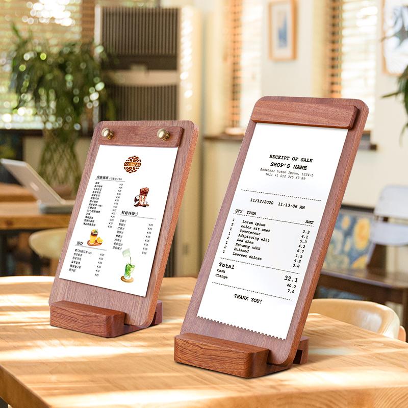 Solid Wood Menu Board Restaurant Wine Order Single Clip Bar Retro Table Card Bill Board Clip Writing Board Clipboard