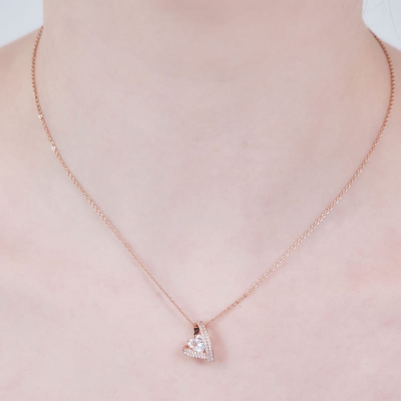 ELLE Jewelry Double Heart Cubic Necklace ELBRNN235