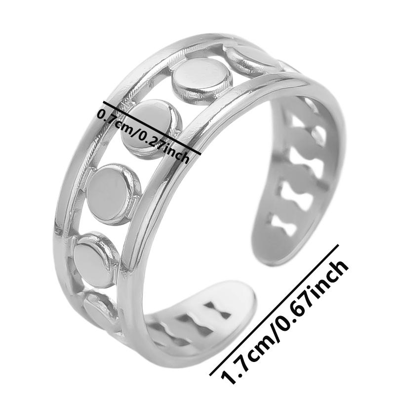 1/5pcs Silver Color Snake Beads Round Heart Stainless Steel Rings For Women Men Accessories Vintage Jewelry Finger Ring Anillos