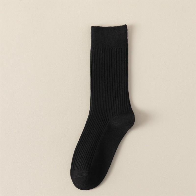 Womens Warm Wool Blend Mid-Calf Socks Soft Cotton Knit Thermal Crew Winter Fall US 5.5-9 чёрный
