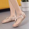 Fashion Women's Shoes 2025 Summer New Bohemian Owl Beaded Flat-soled Sandals Toe Beach Women's Sandals Wholesale