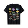 T-shirt Graphique Poisson d'Aquarium Homme Respirant Manches Courtes Coton T-shirt Décontracté Quotidien