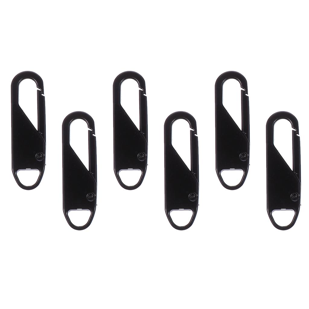 6Pcs Zipper Pull Tab Replacement Alloy Pullers Detachable for Backpacks Suitcases Coats Travel Sportswear Gear