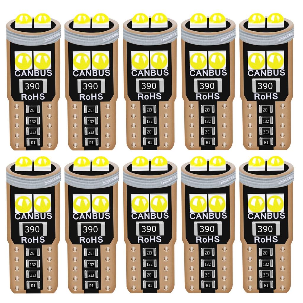 10Pcs T10 W5W WY5W 2825 Super Bright LED Canbus No Error Car Interior Reading Dome Lights Auto Parking Lamp Wedge Tail Side Bulb