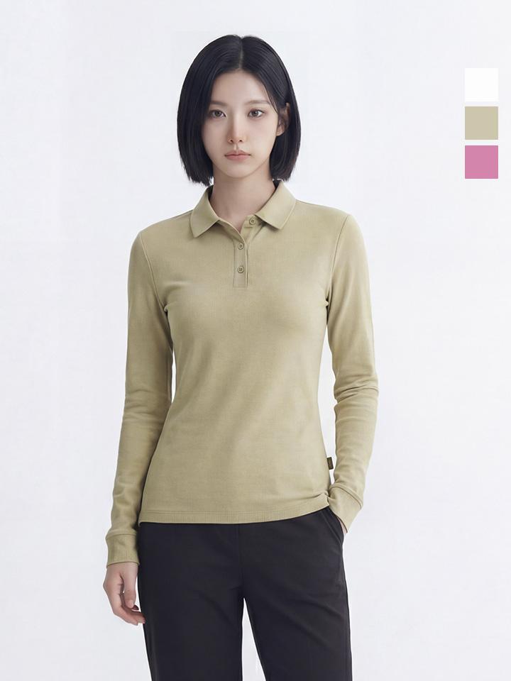 WESTWOOD Women'S Basic Long Sleeve Polo Shirt_Wo1Wctp408