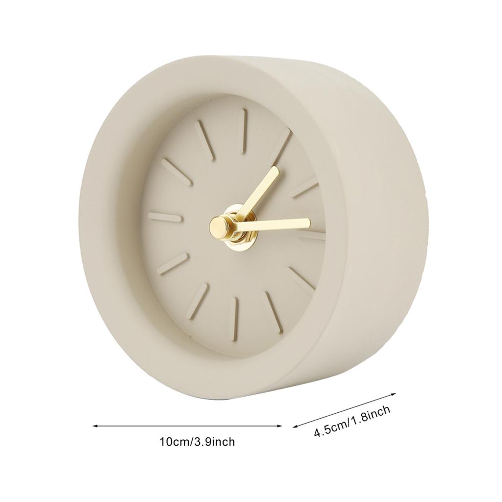 Cement Concrete Clock Silent Alarm Clock Quartz Table Clock (Battery Not Include)