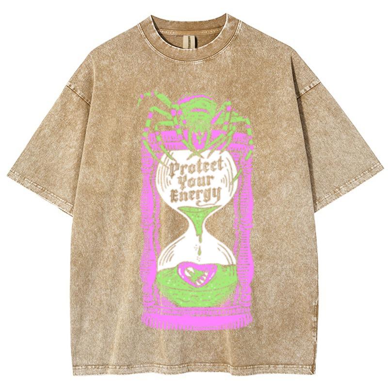 

Американский винтаж футболка с принтом паука и надписью «Волшебное зелье» женская уличный тренд короткий рукав стиранная ткань топ с круглым вырезом 3XL