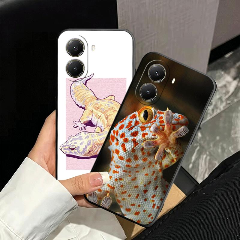 Lizards Geckos Cute Pet Soft Phone Case for Xiaomi Poco X5 X6 X7 X8 Pro Max X3 F7 F8 Ultra M8 M7 M6 M5 Redmi 15 15C 14C 13C 12C