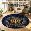 Round Rug Custom NameInter Milan Pattern Non Slip Carpet Home Floor Decor