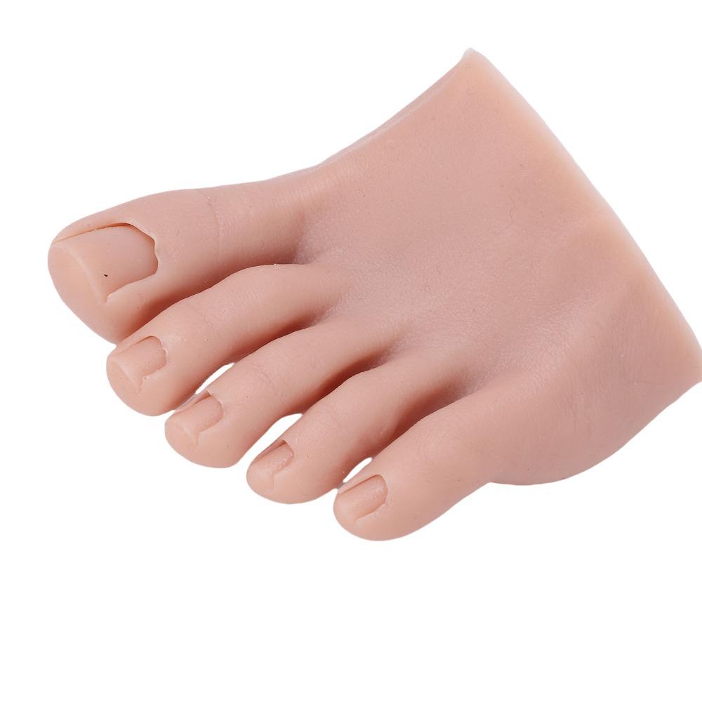Left/Right Silicone Practice Foot Soft Silicone Half Foot Mannequin  For Nail Art Training