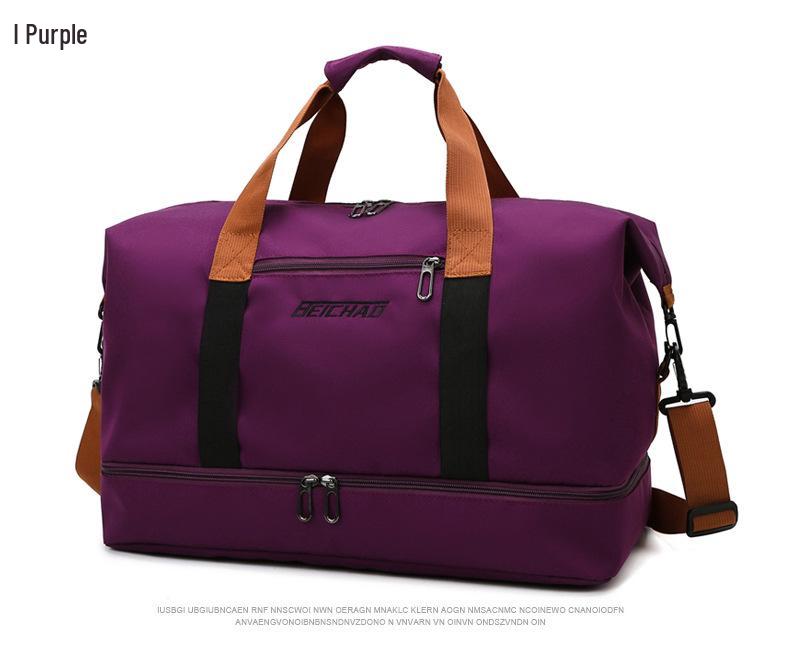 Trolley Handle Travel Bag: Large Capacity, Wet/Dry Separation, Print Logo, Independent Shoe Compartment