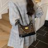 Fashion rhombus embroidered thread dumpling bag women's bag new casual commuter underarm shoulder bag chain messenger bag