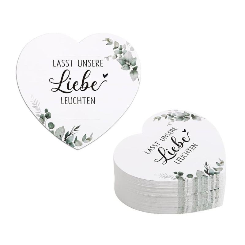 100Pieces Heart Shaped Labels Wedding Pyrotechnic Holder For Wedding Decoration And Birthday Bridals Shower Supplies 1