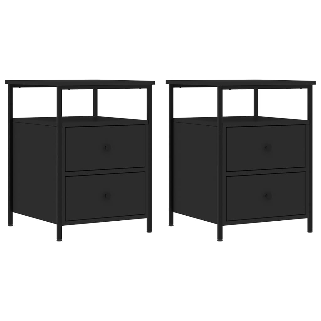 Nightstands 2 pcs. Black 44 x 45 x 60 cm Engineered Wood