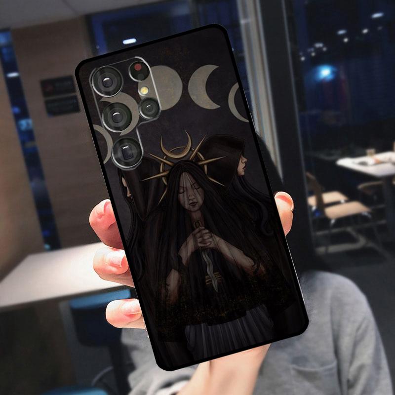 Triple Moon Goddess Hecate Tarot Card Cover For Samsung Galaxy S24 Ultra S25 S22 S23 Plus S20 S21 FE S9 S10 S23 FE Phone Case