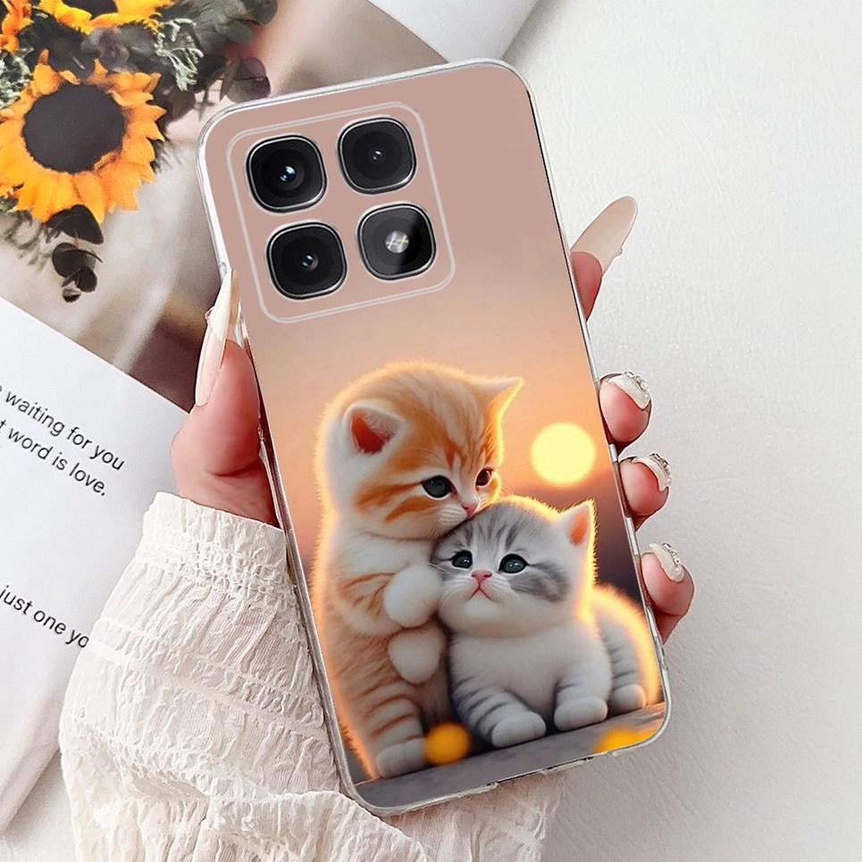 Phone Case For Xiaomi Mi 14T Pro Mi14T Cool Style Tiger Dragon Pattern Clear Soft Silicone TPU Back Cover Xiaomi 14t 5G Coques